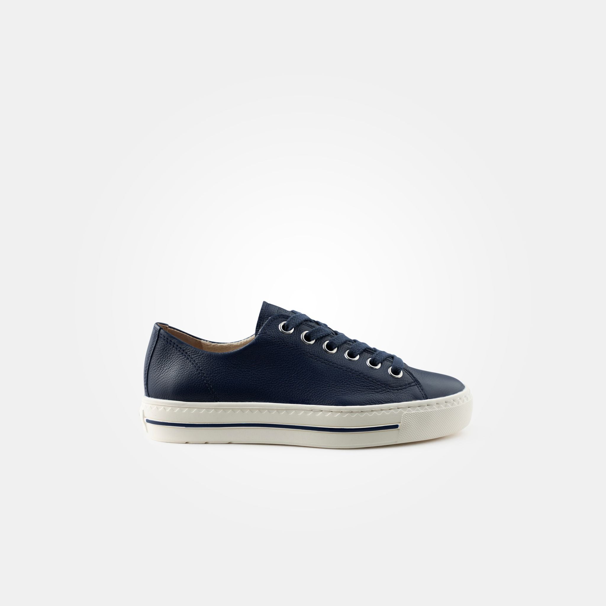 PAUL GREEN Navy Leather Trainer 4704