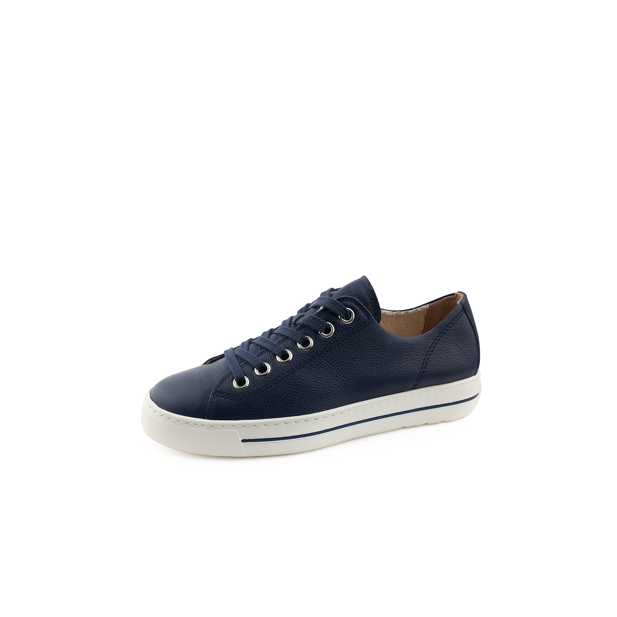 PAUL GREEN Navy Leather Trainer 4704