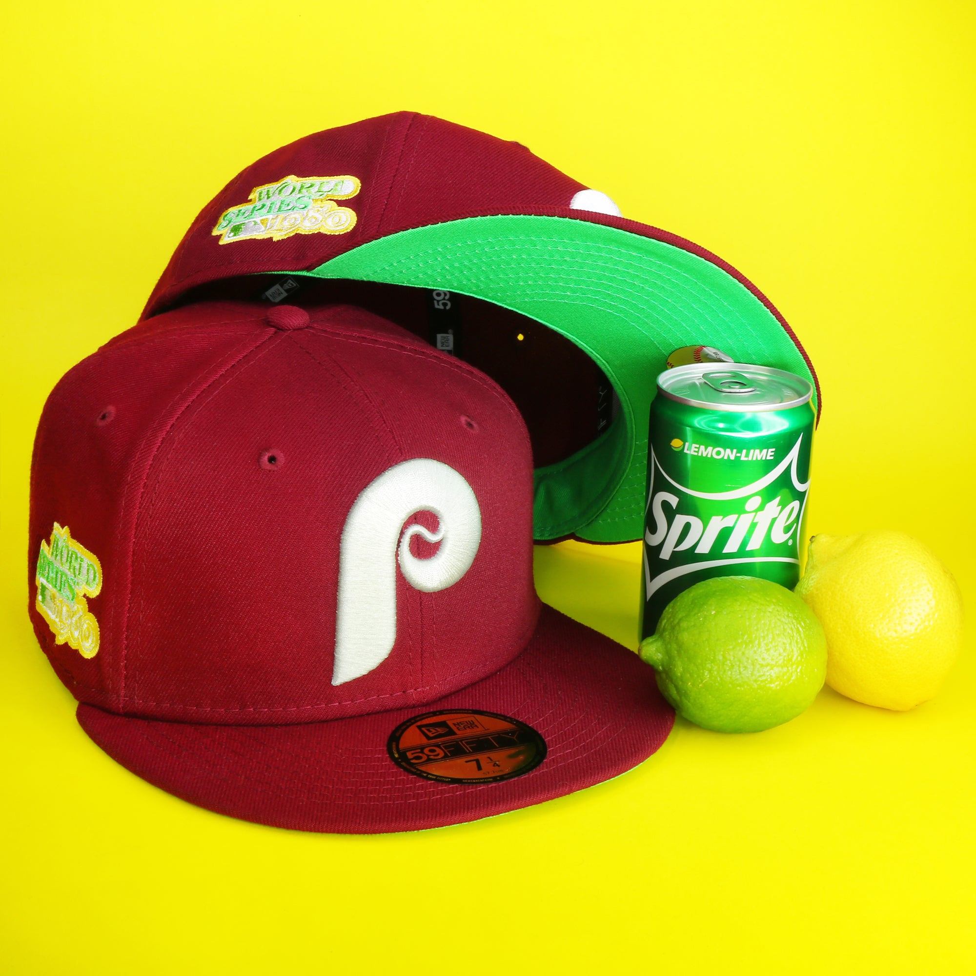 Philadelphia Phillies Cooperstown 1980 World Series Side Patch Citrus Pop Green UV 59Fifty Fitted Cap