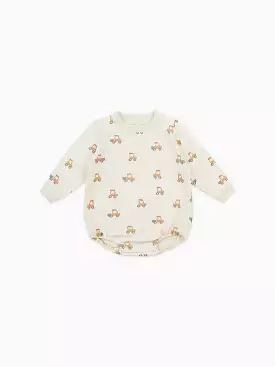 Quincy Mae - Crewneck Bubble Romper - Tractors