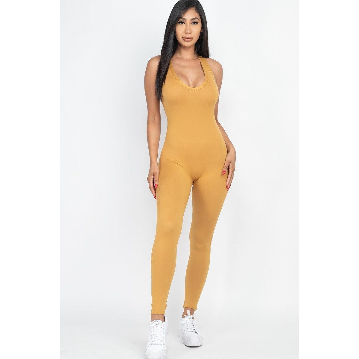 Racer Back Bodycon Jumpsuit