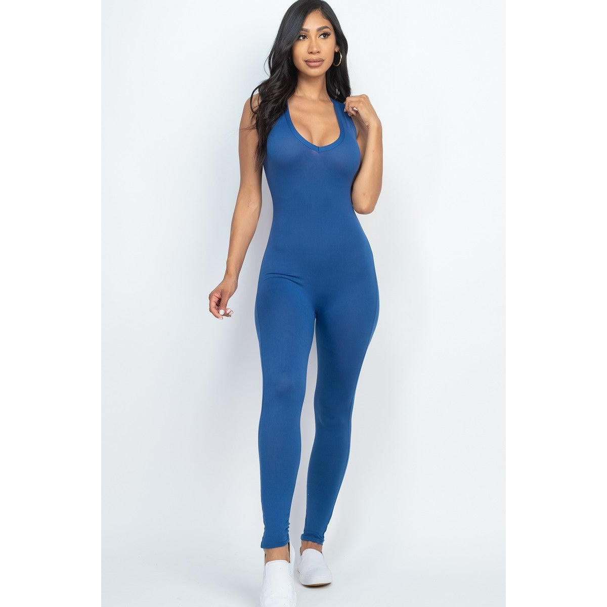 Racer Back Bodycon Jumpsuit