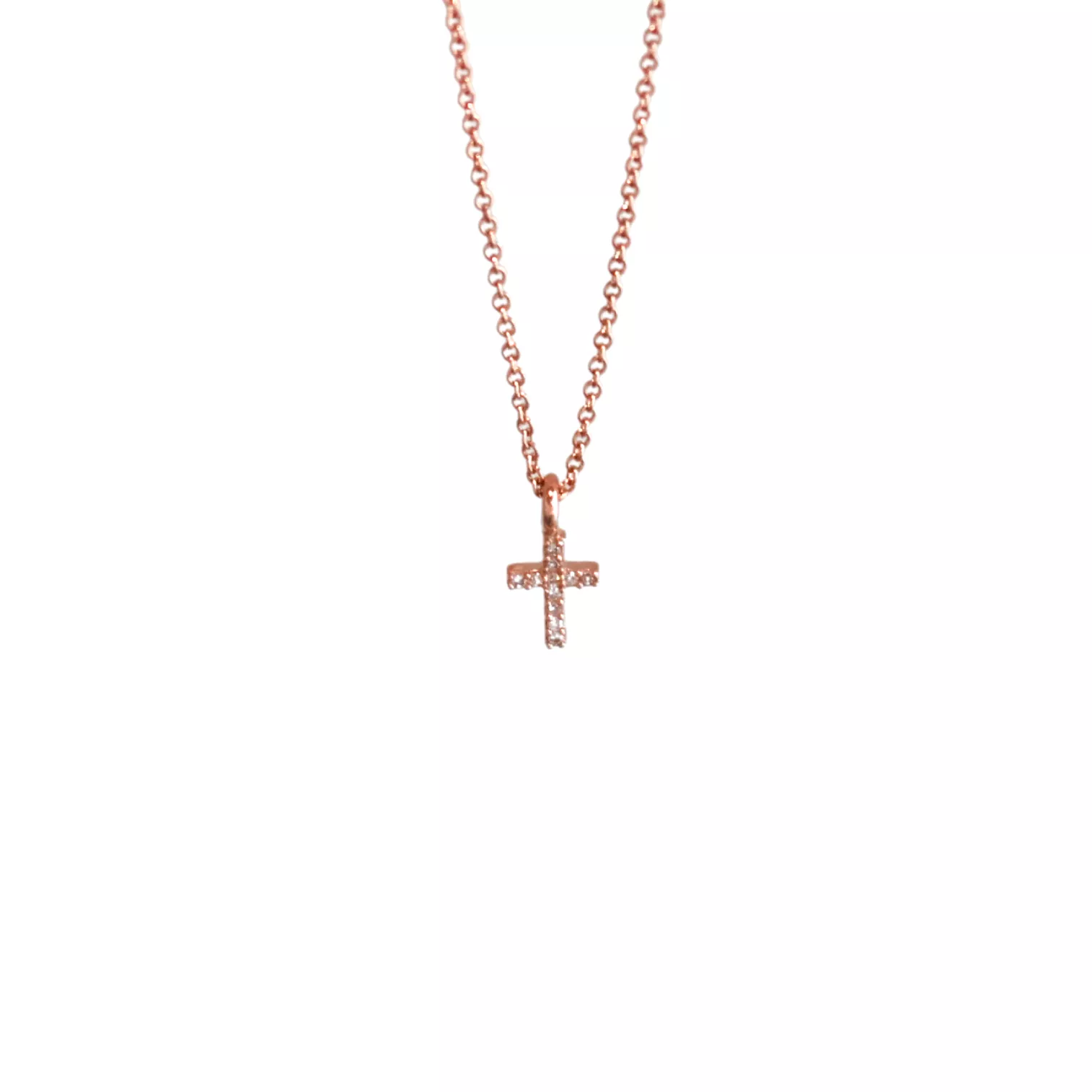 Rose Gold Cross Baby Necklace