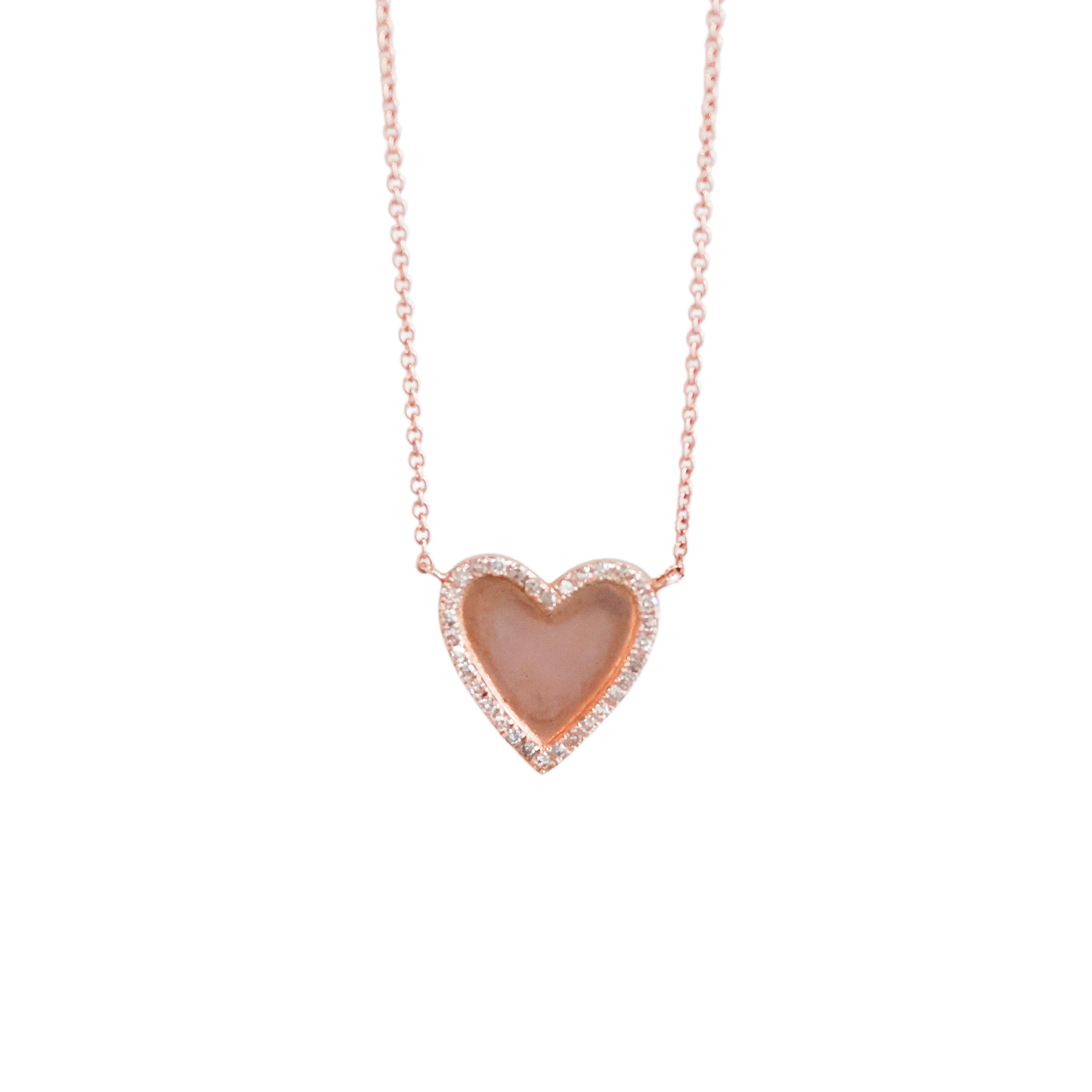 Rose Gold Heart & Diamond Necklace