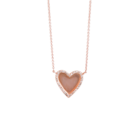 Rose Gold Heart & Diamond Necklace