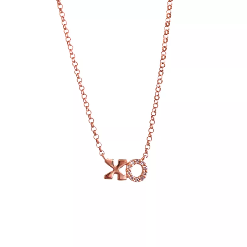 Rose Gold XO Diamond Necklace