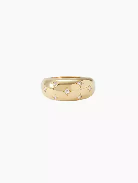 Scattered Star Set Diamonds Medium Aura Ring