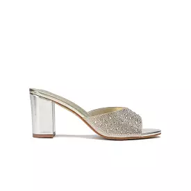 Shiny upper Embellished Mule HL 180