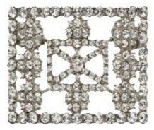 Shoellery  large diamante square shoe clips