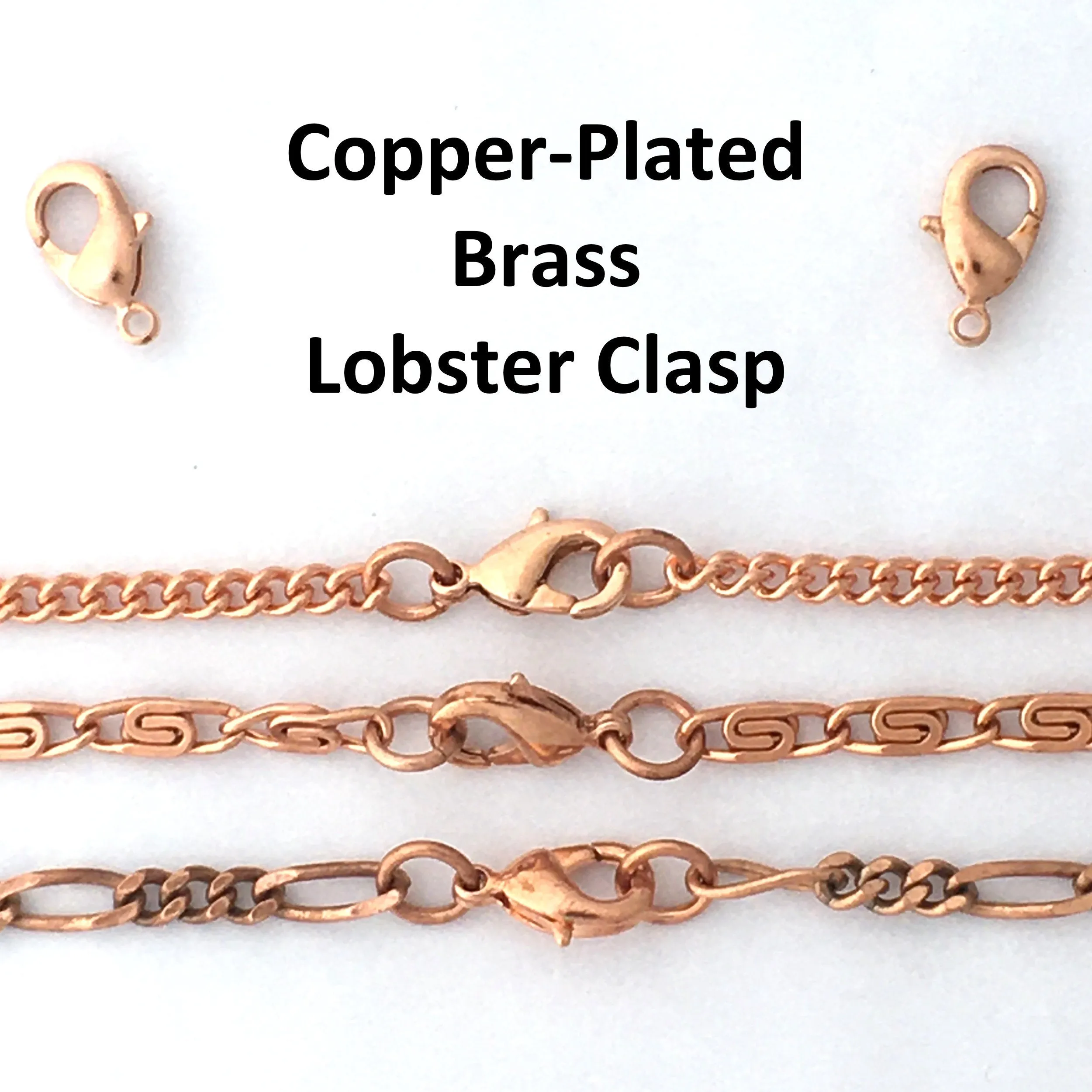 Solid Copper Necklace Chain Fine Copper Figaro Chain Necklace NC41 Italian Style Figaro Solid Copper Chain Necklace 24 Inch Chai