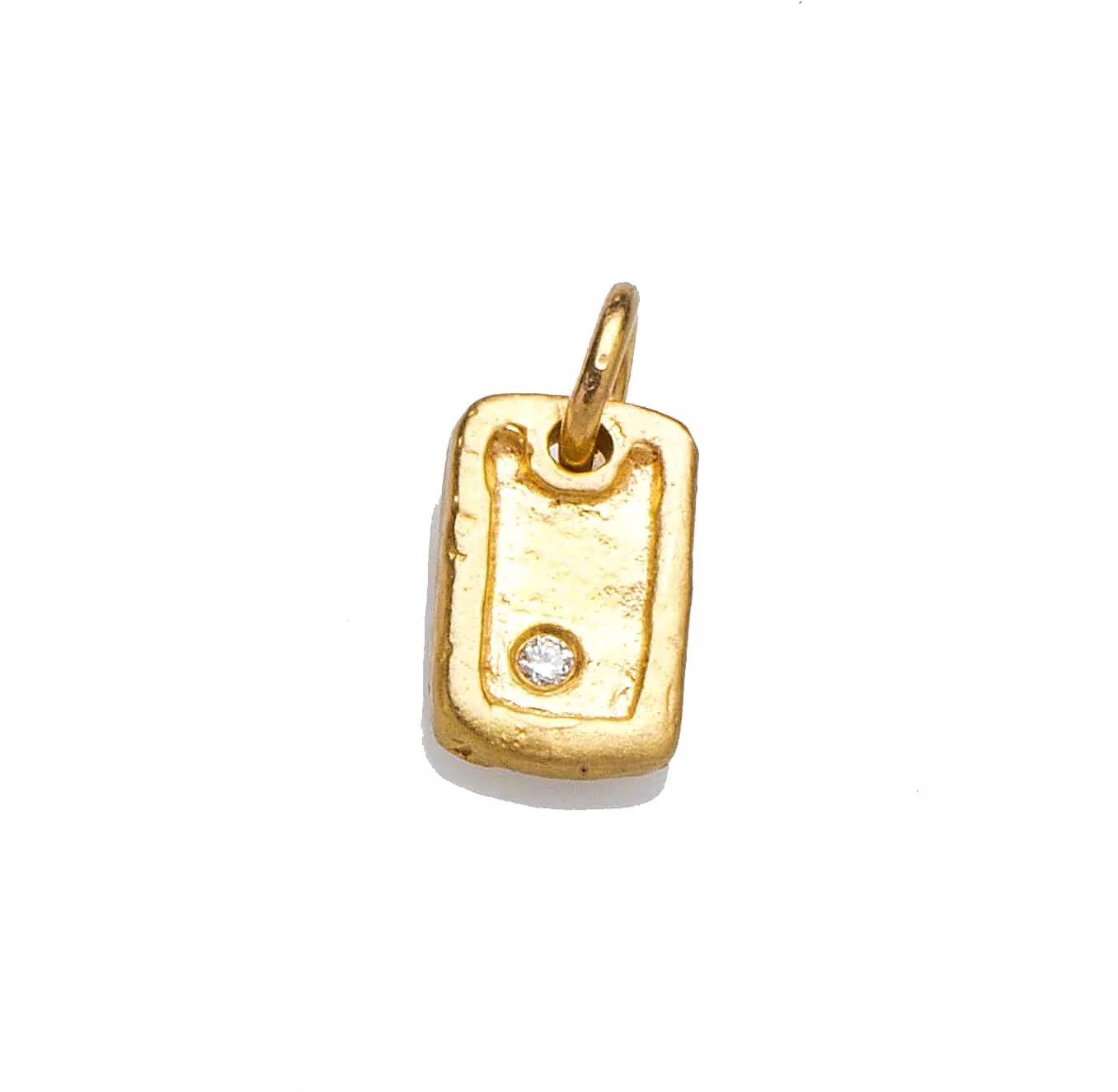 Solid Gold Dog Tag with Diamonds Signature Piece