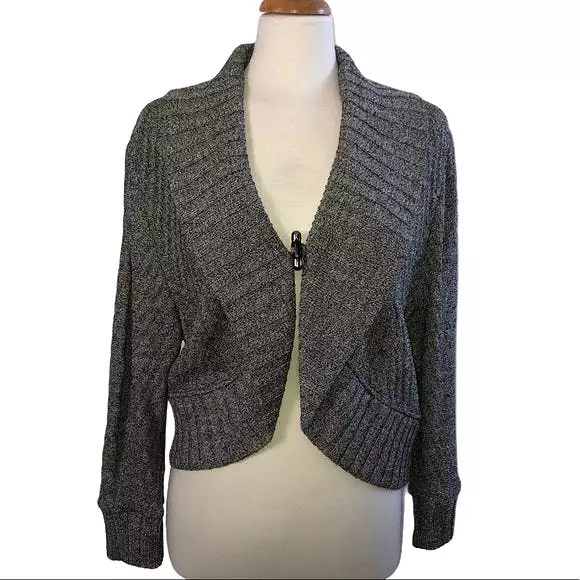 St. John Single Clasp Grey Cardigan