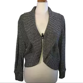 St. John Single Clasp Grey Cardigan