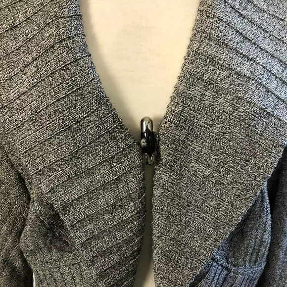 St. John Single Clasp Grey Cardigan