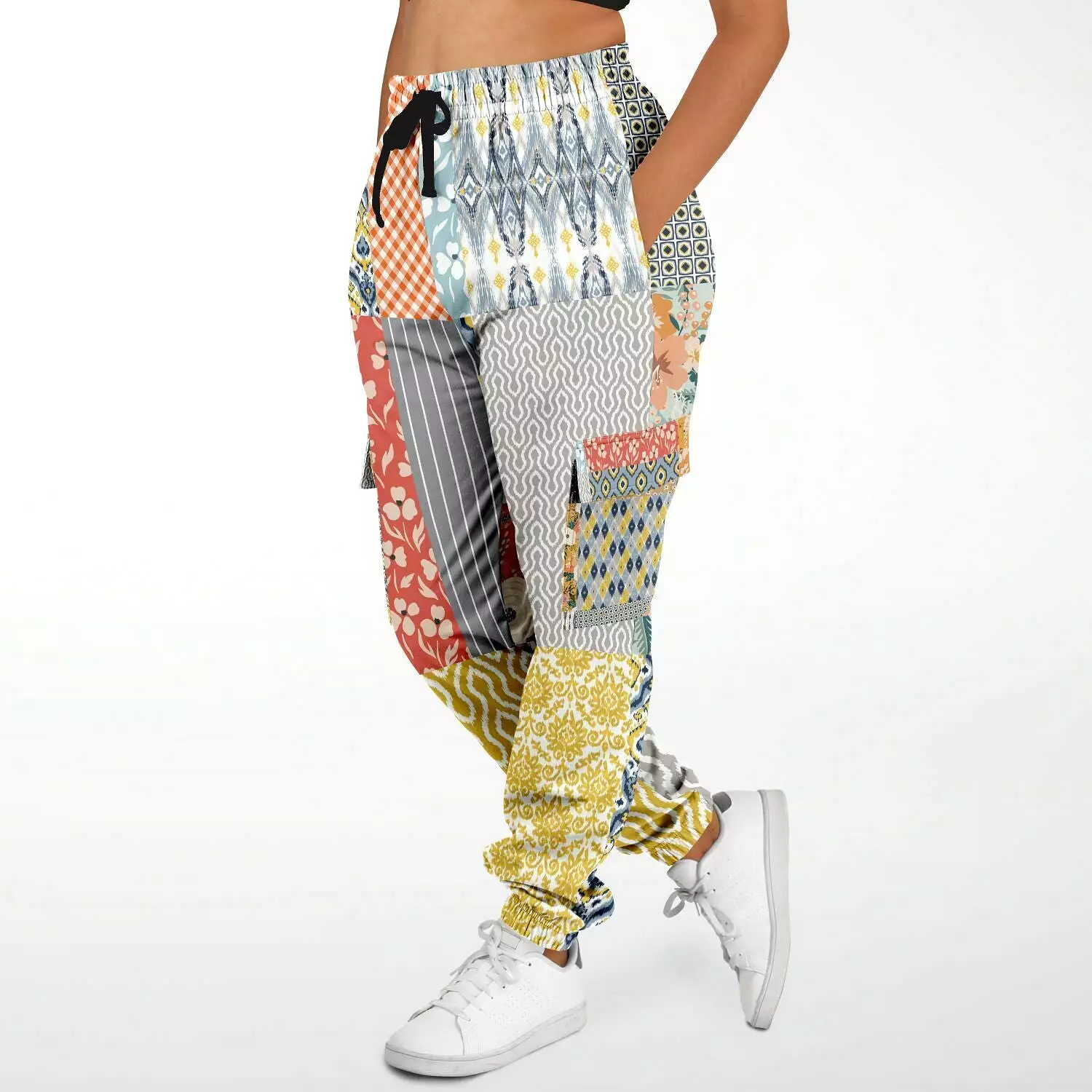 Tallulah Bankhead Yellow Patchwork Unisex Cargo Sweats