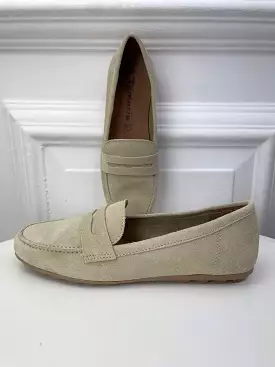 Tamaris Suede Loafers - Cream