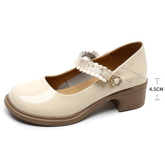 TL229 Women's Casual Shoes: Patent Leather with Thick Soles and High Heels