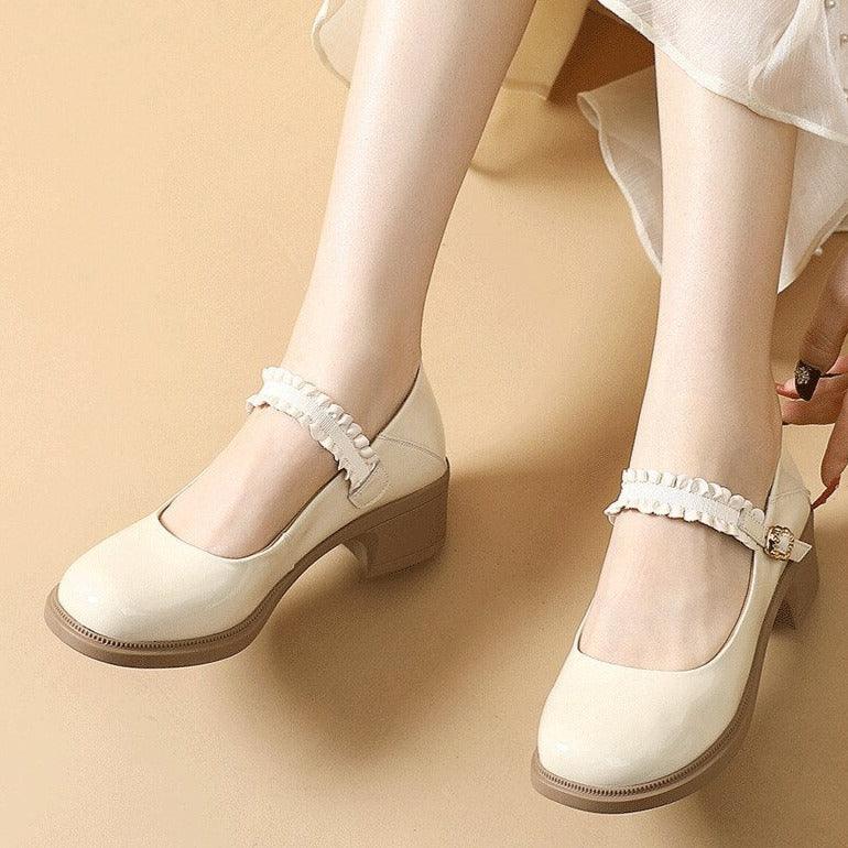 TL229 Women's Casual Shoes: Patent Leather with Thick Soles and High Heels