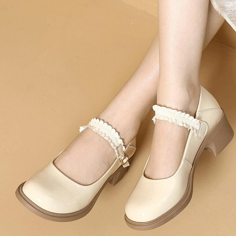 TL229 Women's Casual Shoes: Patent Leather with Thick Soles and High Heels