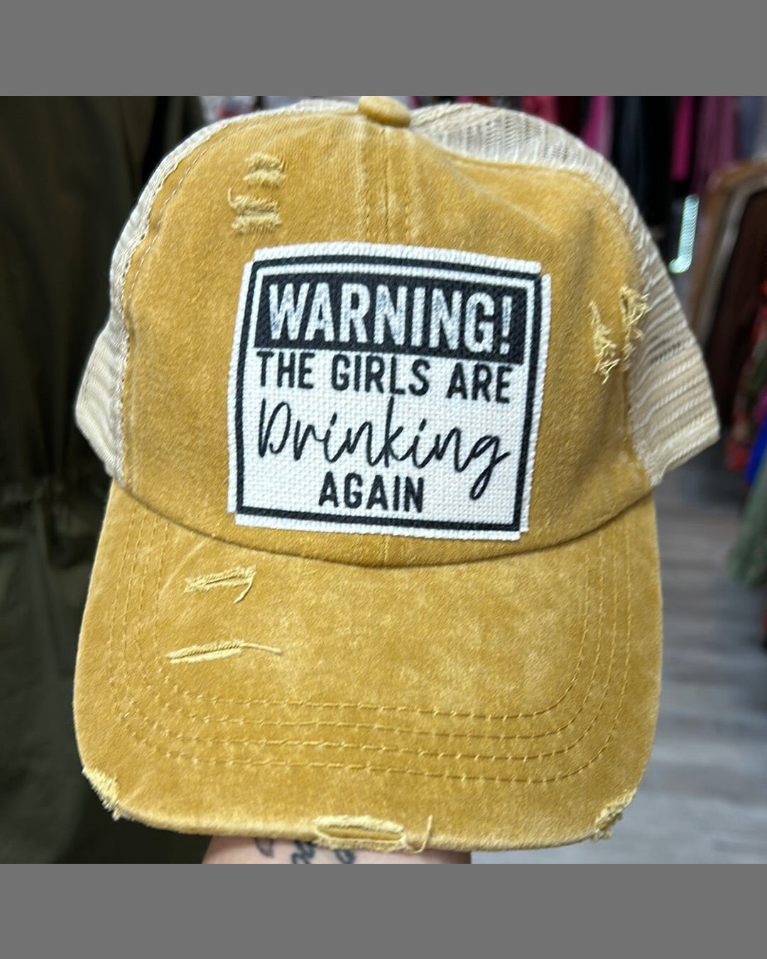 Warning Girls are Drinking Mesh Cap