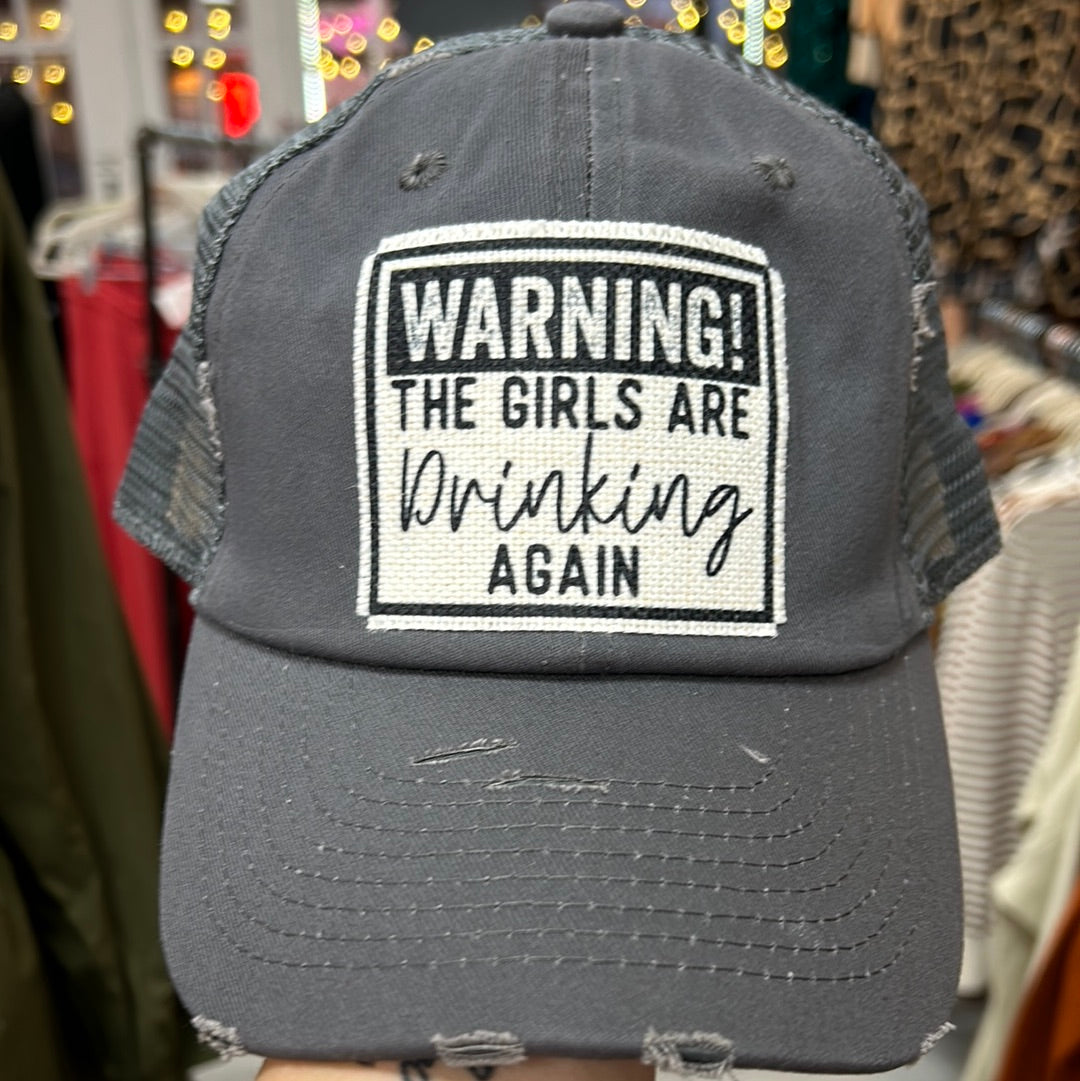 Warning Girls are Drinking Mesh Cap