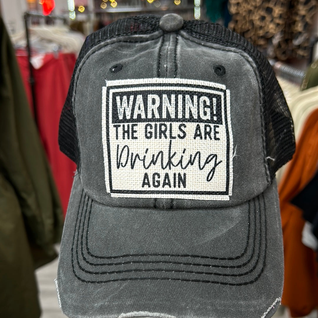 Warning Girls are Drinking Mesh Cap