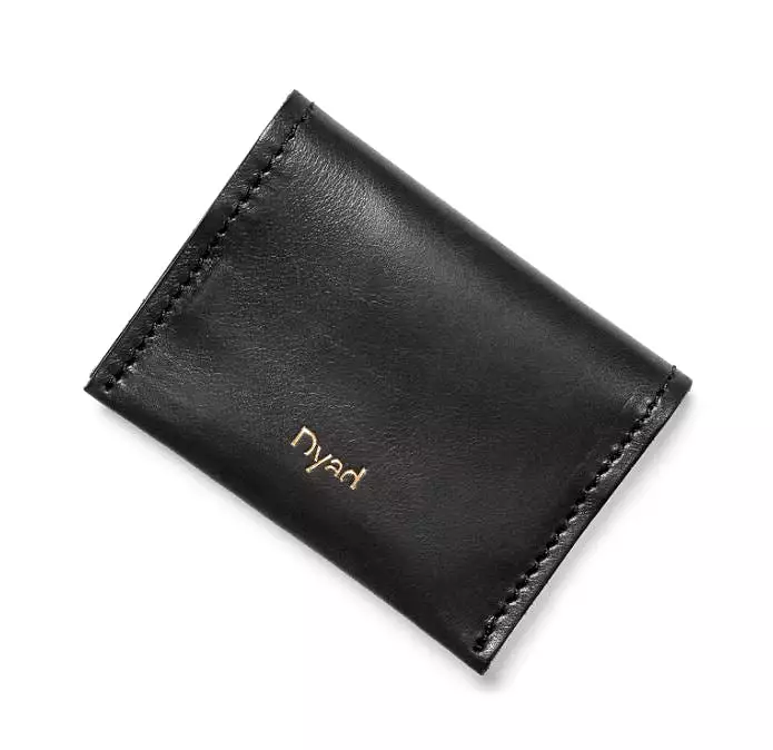 Wave Leather Card Holder - Black