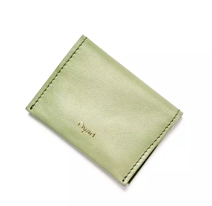 Wave Leather Card Holder - Olive