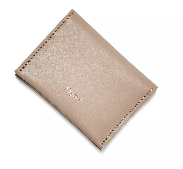 Wave Leather Card Holder - Tan