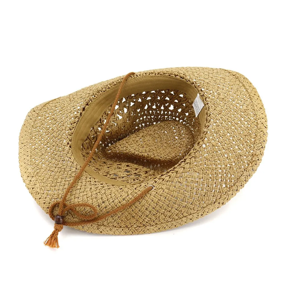 Western Cowboy Handmade Straw Hat Top Hat Women's Outdoor Beach Hat Sun Visor Sun Protection