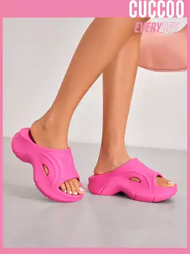 Woman Shoes Fashion Pink Thick Soled Slippers For Spring And Summer