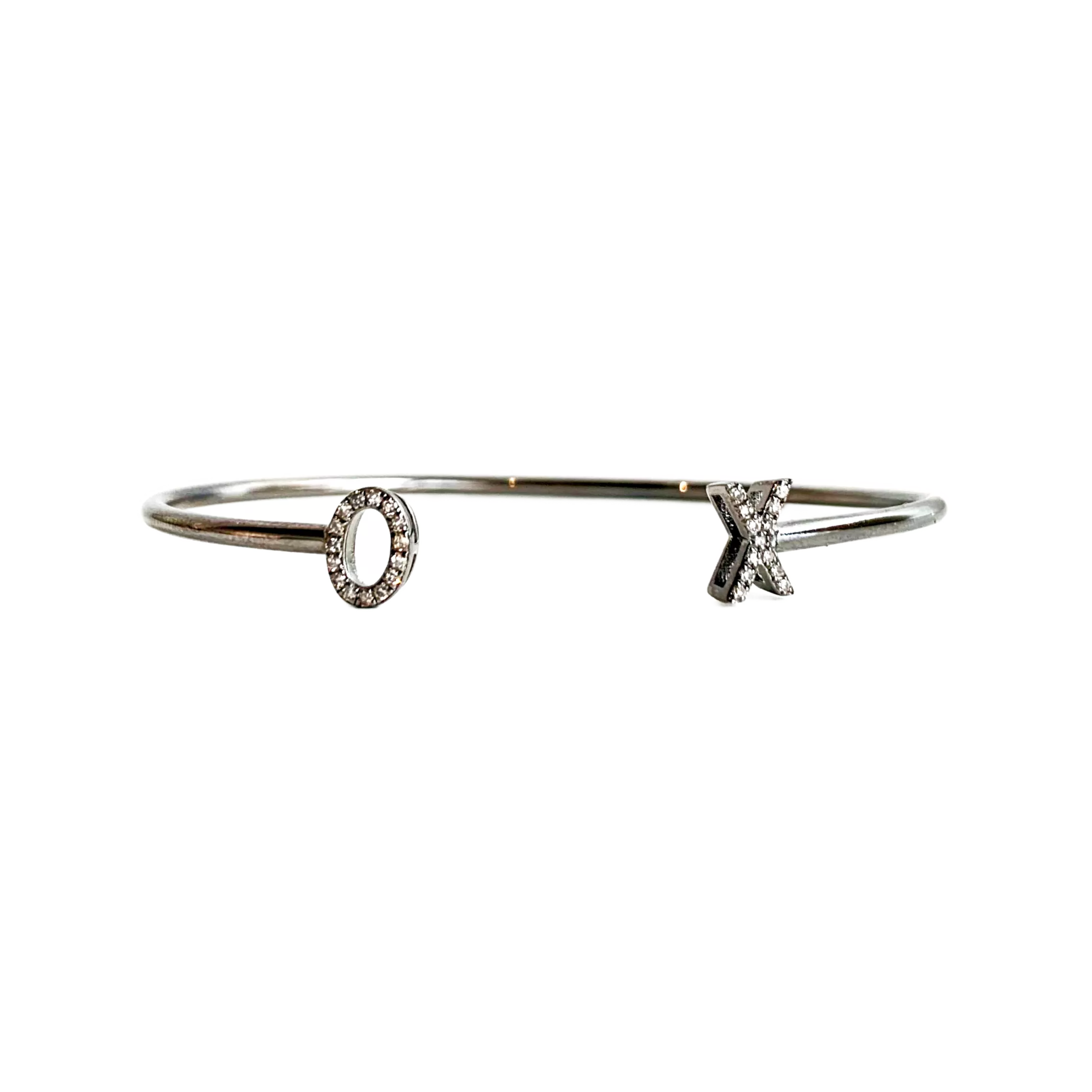 X O Sterling Silver Open Clasp Bracelet