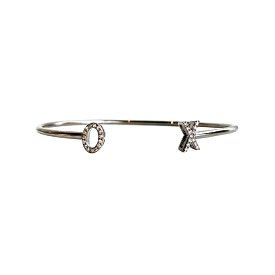 X O Sterling Silver Open Clasp Bracelet